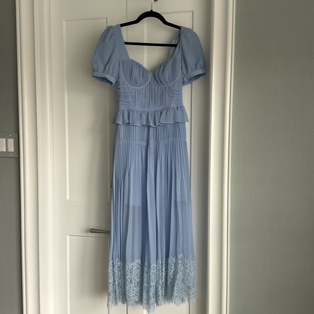 Self Portrait light blue midi dress
